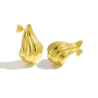 Electroformed Irregular Hollow Conch Sterling Silver Earrings