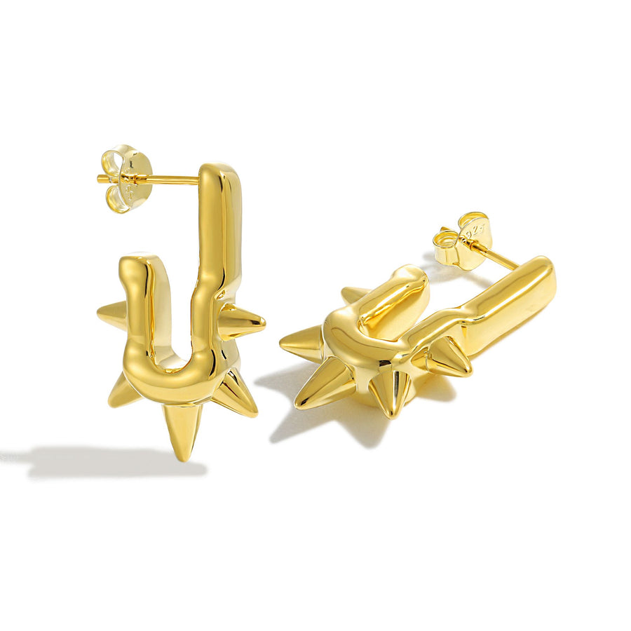 Electroformed U-Shape Rivet Hollow Statement Earrings