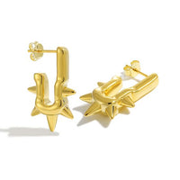 Electroformed U-Shape Rivet Hollow Statement Earrings