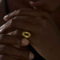 Electroformed Round Doughnut Adjustable Ring in 925 Sterling Silver