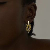 Masculine Geometry Electroformed Hollow Stud Earrings