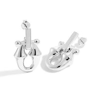 Masculine Geometry Electroformed Hollow Stud Earrings
