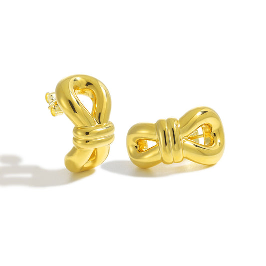 Knotted Hoop Earrings in Electroformed Sterling Silver