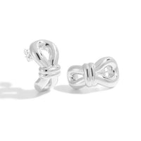 Knotted Hoop Earrings in Electroformed Sterling Silver