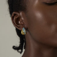 Sterling Silver Irregular Waterdrop Electroformed Stud Earrings
