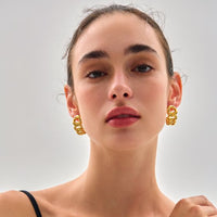 Hollow Curb Chain Chunky Earrings