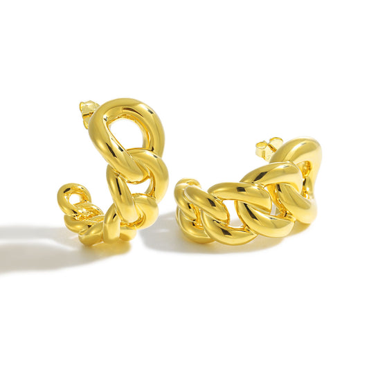 Hollow Curb Chain Chunky Earrings