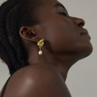 Irregular Hollow Knot Sterling Silver Statement Earrings
