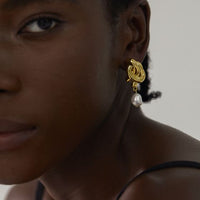 Irregular Hollow Knot Sterling Silver Statement Earrings