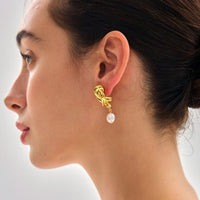 Irregular Hollow Knot Sterling Silver Statement Earrings