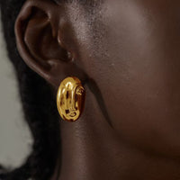 Electroformed Oval Portrait Statement Earrings