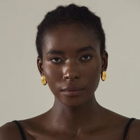 Electroformed Oval Portrait Statement Earrings
