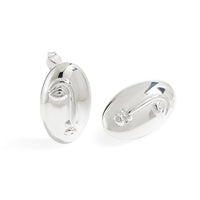 Electroformed Oval Portrait Statement Earrings