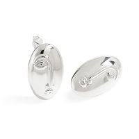 Electroformed Oval Portrait Statement Earrings