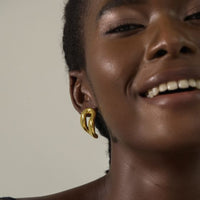 Irregular Hollow Circle Sterling Silver Stud Earrings