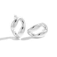 Irregular Hollow Circle Sterling Silver Stud Earrings