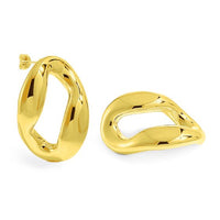Electroformed Hollow Irregular Circle Sterling Silver Stud Earrings