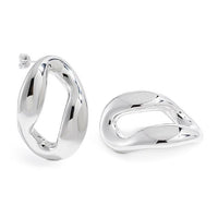 Electroformed Hollow Irregular Circle Sterling Silver Stud Earrings
