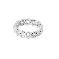 Hollow Curb Chain Ring, 925 Sterling Silver (Yellow Gold or Silver)