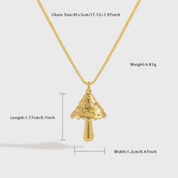 Irregular Mushroom Necklace, 925 Sterling Silver