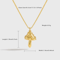 Irregular Rivet Mushroom 925 Sterling Silver Necklace