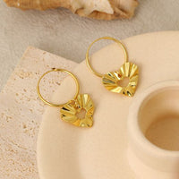 Heart Wave 925 Sterling Silver Hoop Earrings