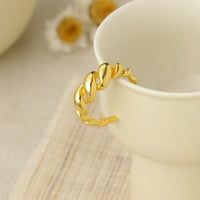 Hollow Twisted Rope Adjustable 925 Sterling Silver Ring