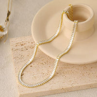 Classic Rectangle Crystal Geometry Necklace