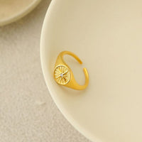 Crystal Sun Shine Sterling Silver Adjustable Ring