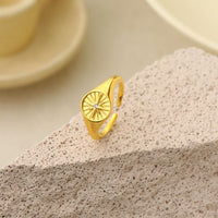 Crystal Sun Shine Sterling Silver Adjustable Ring