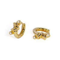 Mini Twisted Knot Hoop Earrings, 925 Sterling Silver