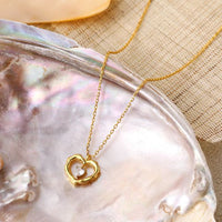 Dancing Crystal Hollow Heart 925 Sterling Silver Necklace