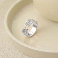 Crystal Jagged Geometry Adjustable Ring