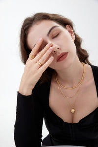Crystal Jagged Geometry Adjustable Ring