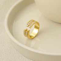 Crystal Jagged Geometry Adjustable Ring