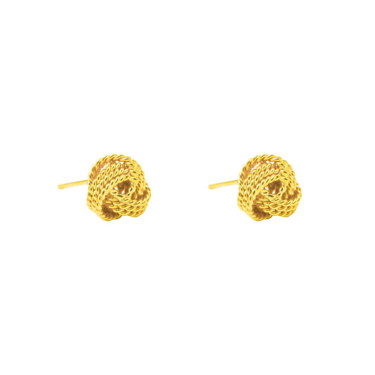 Hautical Hemp Rope 925 Sterling Silver Stud Earrings