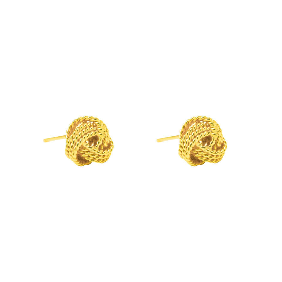 Hautical Hemp Rope 925 Sterling Silver Stud Earrings
