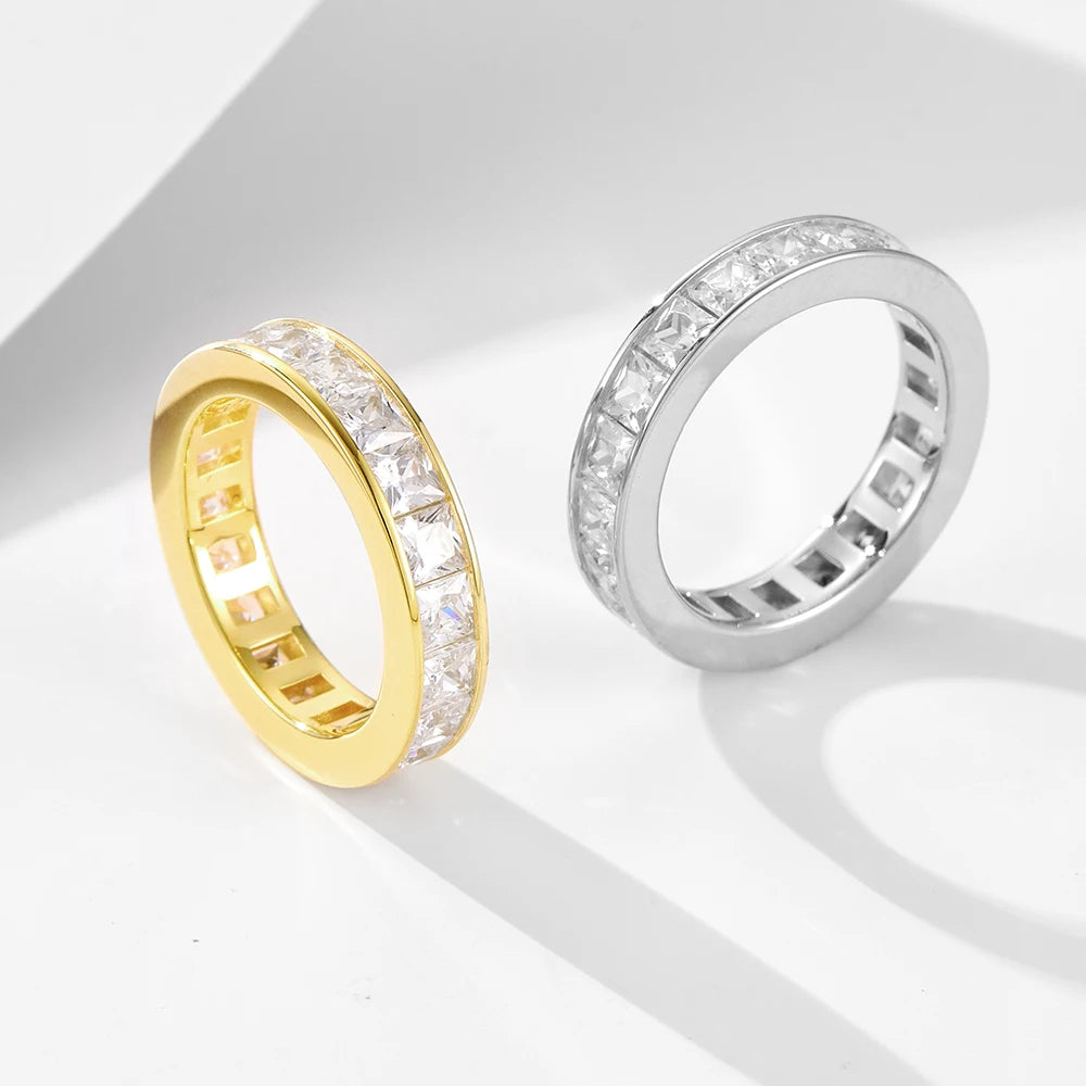 Gold Plated Engagement Eternity Band Ring