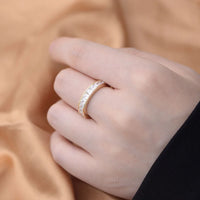 Gold Plated Engagement Eternity Band Ring