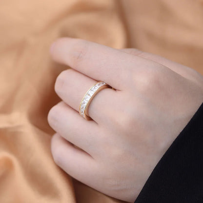 Gold Plated Engagement Eternity Band Ring