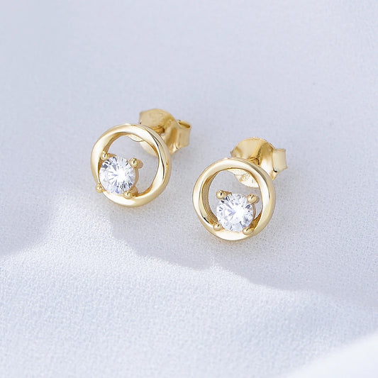 Minimalist Hollow Stud Earrings in Solid Sterling Silver
