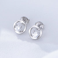 Minimalist Hollow Stud Earrings in Solid Sterling Silver