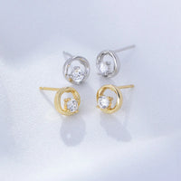 Minimalist Hollow Stud Earrings in Solid Sterling Silver