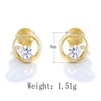 Minimalist Hollow Stud Earrings in Solid Sterling Silver