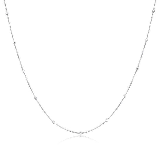 Fashion Beaded Box 925 Sterling Silver Chain