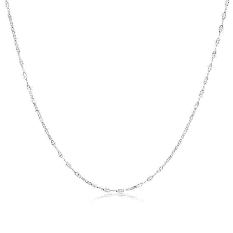 Twisted Serpentine Four Clover Chain 16"/18" 925 Sterling Silver