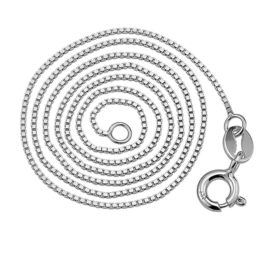 925 Sterling Silver Box Chain Collar Necklace 16"/18"