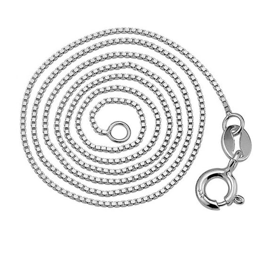 925 Sterling Silver Box Chain Collar Necklace 16"/18"