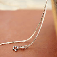 925 Sterling Silver Box Chain Collar Necklace 16"/18"