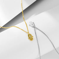 Gold Plated Sterling Silver Evil Eye Hamsa Necklace